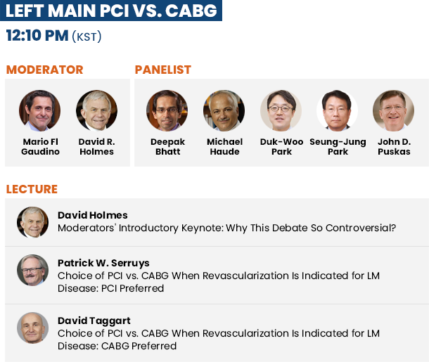 Left Main PCI vs. CABG - 11:55 AM(KST)