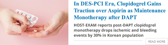 In DES-PCI Era, Clopidogrel Gains Traction over Aspirin as Maintenance Monotherapy after DAPT