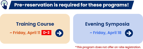 Pre-reservation is required for these programs!