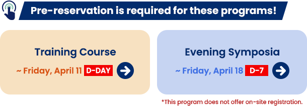 Pre-reservation is required for these programs!